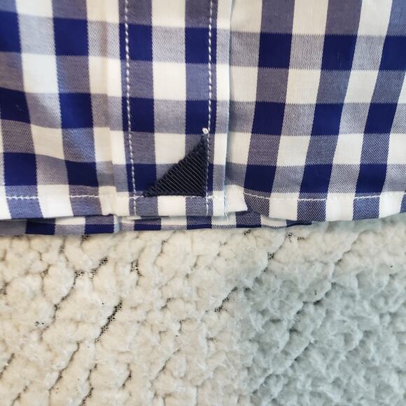 Untuckit Shirt Womens 4 Blue White Gingham Long Sleeve Preppy Classiccore 34x30 - Picture 6 of 9